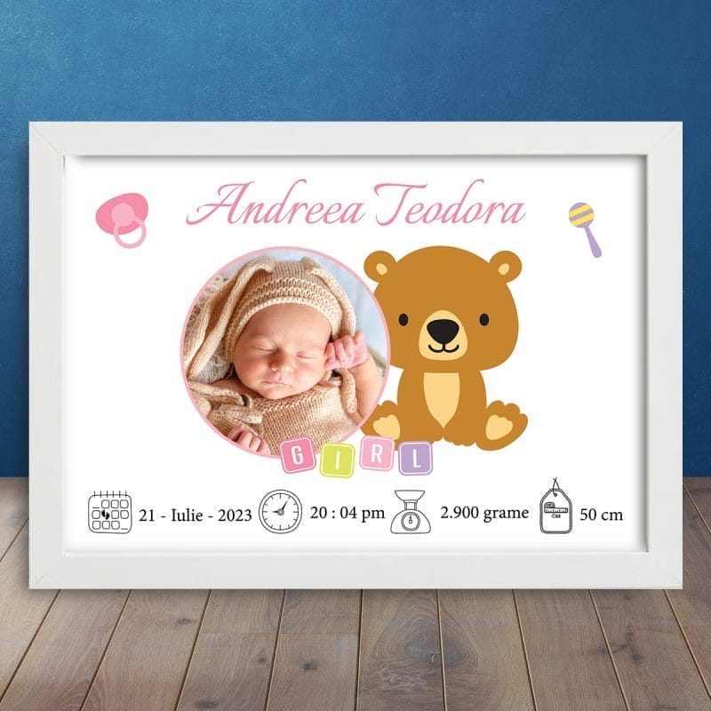 Cadou Personalizat Nou-Născuți Baby Bear