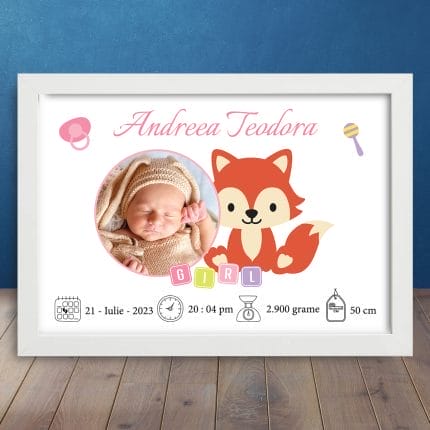 Cadou Personalizat Nou-Născuți Baby Fox
