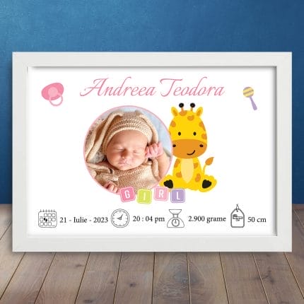 Cadou Personalizat Nou-Născuți Baby Giraffe