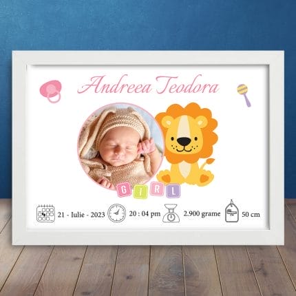 Cadou Personalizat Nou-Născuți Baby Lion