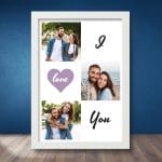 Tablou Personalizat pentru Cupluri cu Trei poze - I Love You