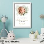 Tablou Personalizat Nou-Născut cu Poză - Welcome Baby