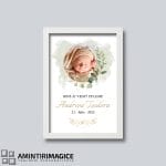 Tablou Personalizat Nou-Născut cu Poză - Welcome Baby