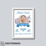 Tablou Personalizat Bebeluși cu Data Nașterii - Baby Love