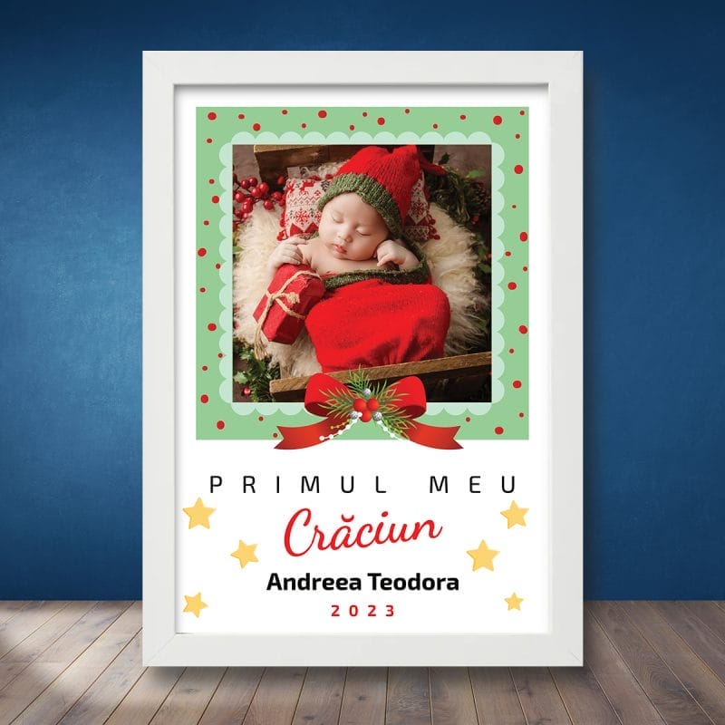 Cadou Personalizat Tablou Bebe Primul Meu Crăciun