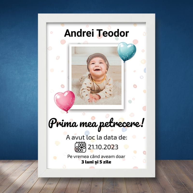 Cadou Personalizat Tablou Botez Prima mea petrecere