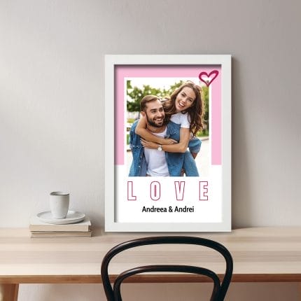 Tablou Cuplu Personalizat cu Poză - LOVE birou