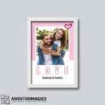 Tablou Cuplu Personalizat cu Poză - LOVE rama alba