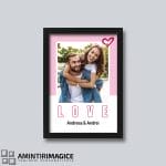 Tablou Cuplu Personalizat cu Poză - LOVE rama neagra