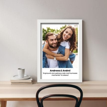Tablou Cupluri cu Poză și Text Personalizat birou