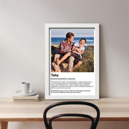 Tablou Personalizat cu Poză și Mesaj - Definiția Tatălui birou