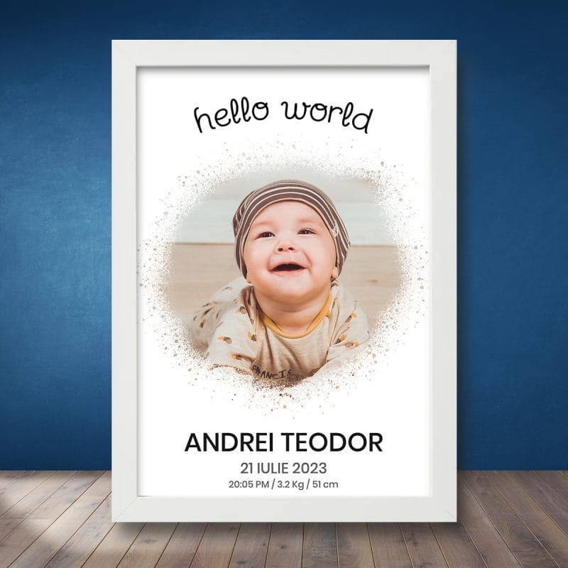 Cadou Personalizat Tablou Hello World