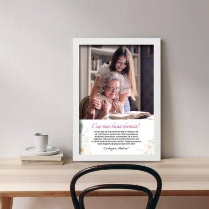 Tablou Personalizat - Cea mai bună bunică pe birou