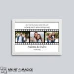 Tablou Cupluri cu 3 poze - Rolă Film rama alba