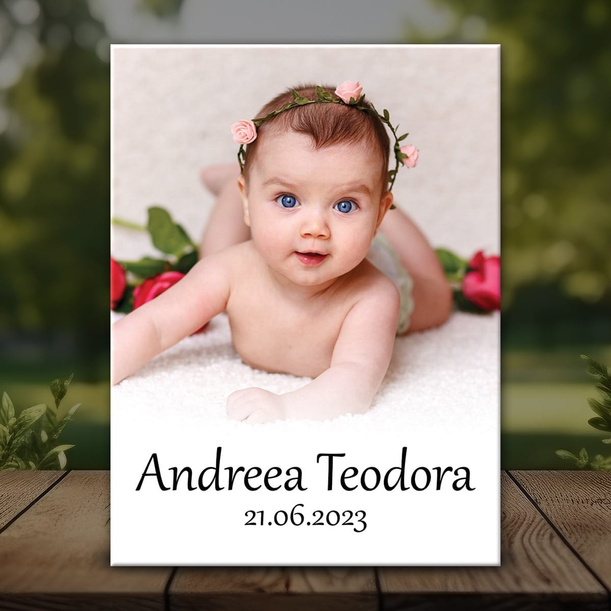 Botez MMB-03 Mockup Mărturie Botez Personalizată cu Poză, Nume, Dată - MMB-03