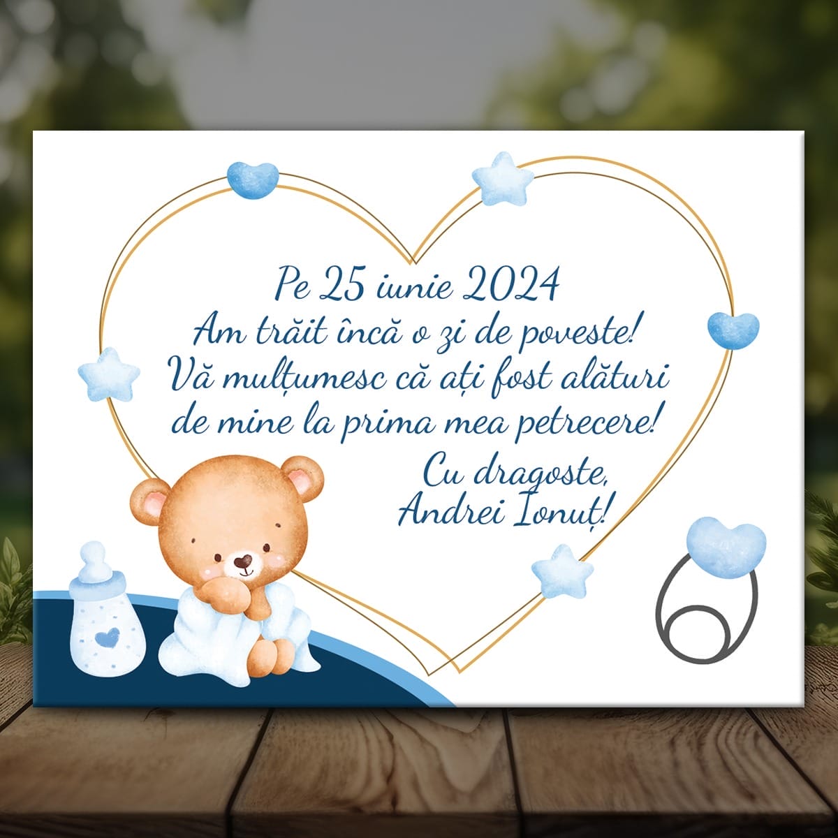 Botez MMBB-13 Mockup Mărturii Magnetice Băieți cu Mesaj Personalizat – MMBB-13