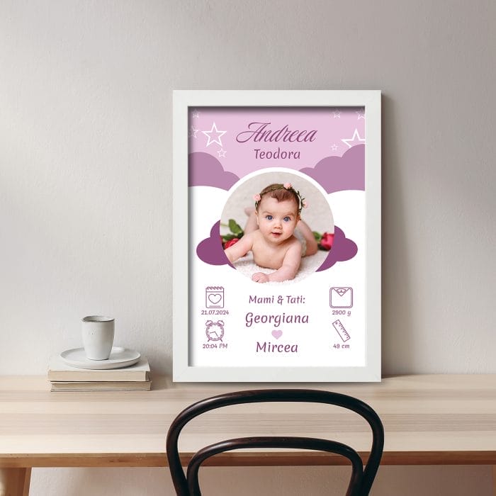 Tablou Personalizat Cameră Bebe - Clouds birou