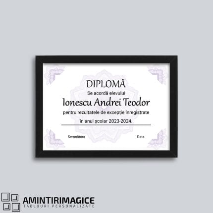 Diplomă Personalizată Clasică - AMDP-01 rama neagra