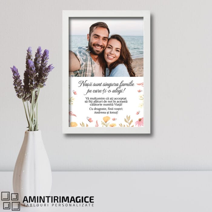 Tablou Personalizat - Nașii sunt singura familie pe care ți-o alegi - pe perete - amintirimagice.ro