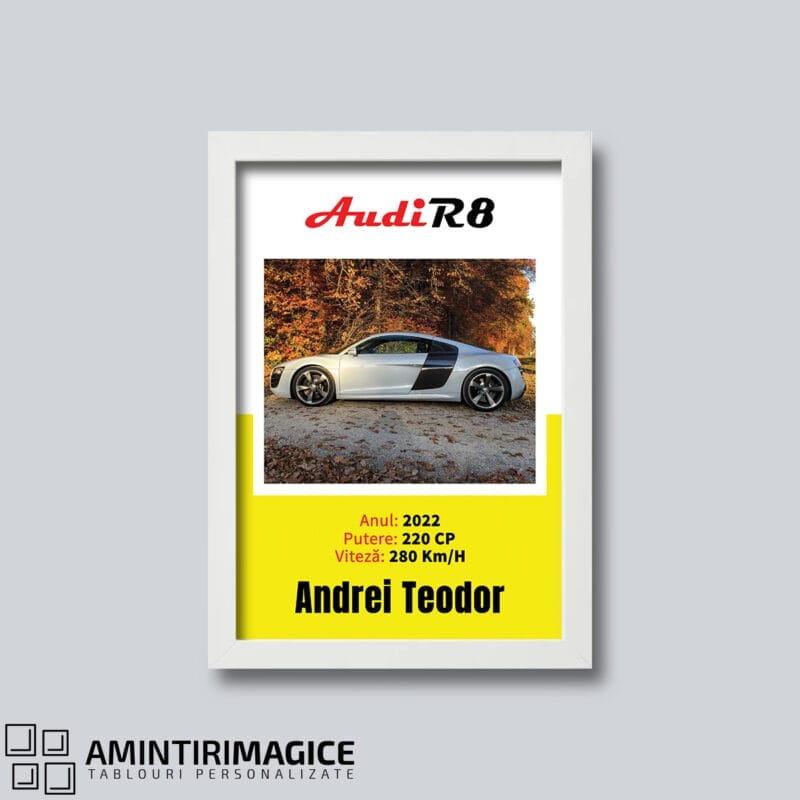 Tablou personalizat cu poza mașinii - TP-AM05 rama alba