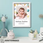 Tablou Personalizat Copii cu Poză și Nume perete