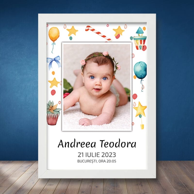 Tablou Personalizat Copii cu Poză și Nume