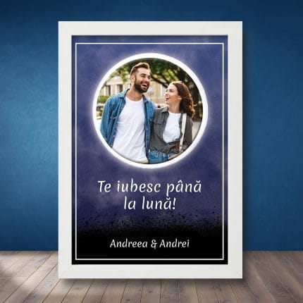 Tablou cupluri personalizat Moon Love Mockup
