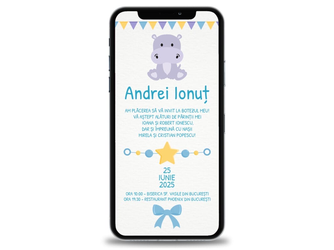 Invitație Digitală Botez Băieți - INVB-04