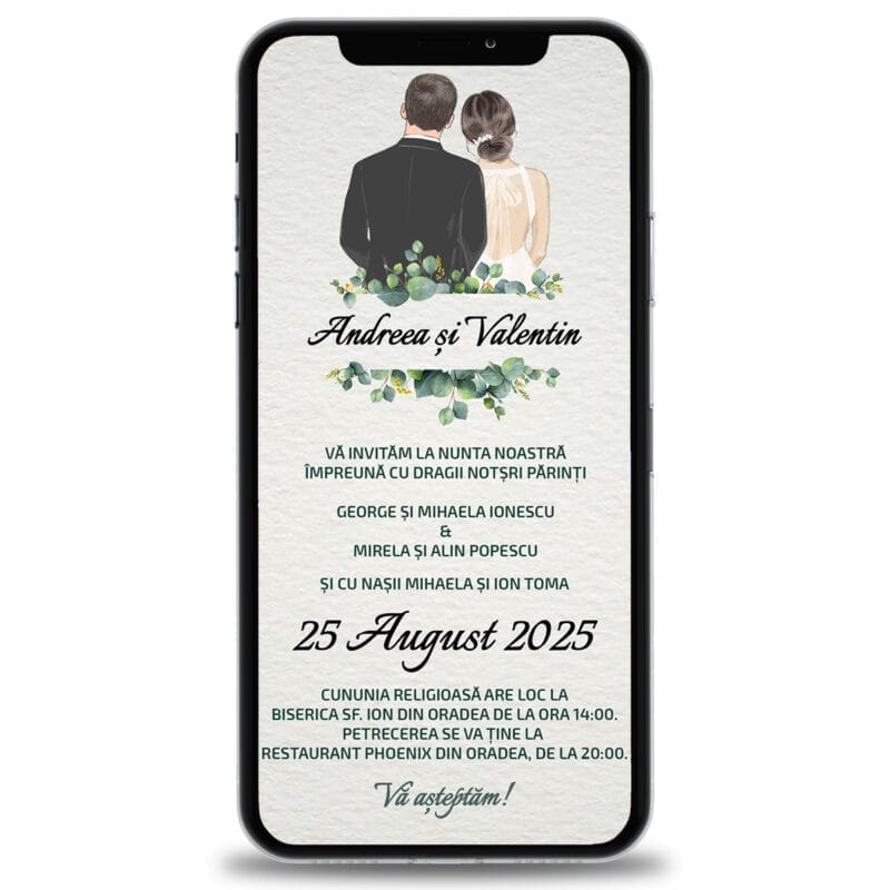 Invitație pentru Nuntă Online - INVN-10