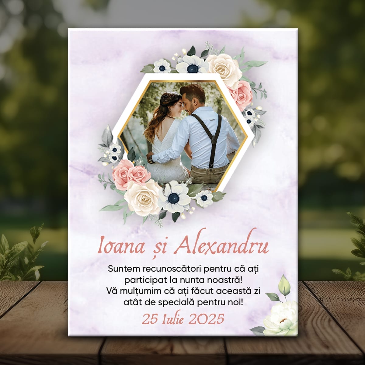 Nuntă MMN-29 Mockup Mărturie Magnetică Nuntă cu Fotografie și Mesaj - MMN-29