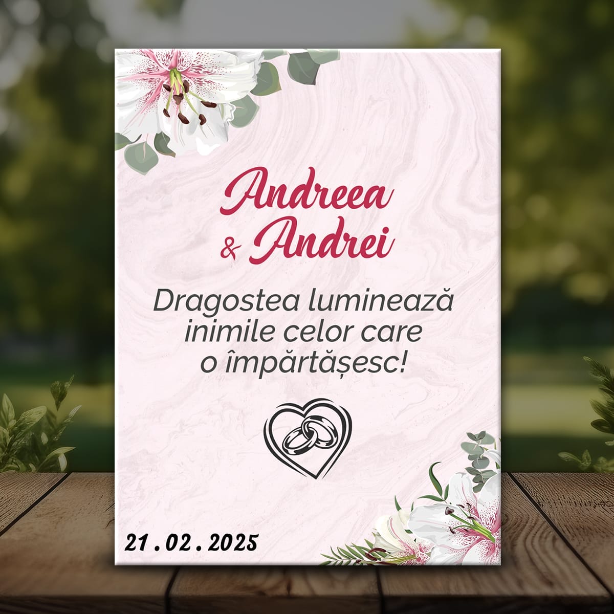 Nuntă MMN-32 Mockup Mărturie Magnetică Nuntă cu Text - MMN-32