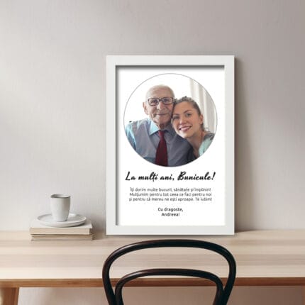 Tablou Personalizat pentru Bunic La mulți ani birou