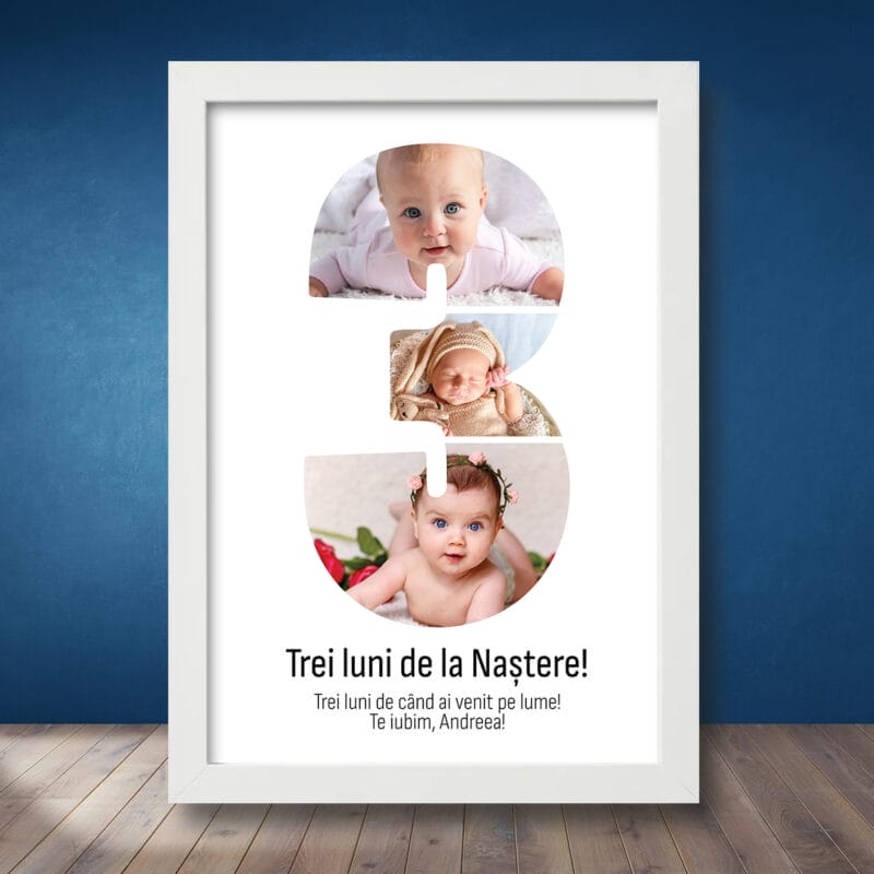 Tablou Personalizat Aniversare - Cifra 3
