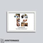 Tablou Personalizat cu 7 poze și text - Numărul 12 rama alba