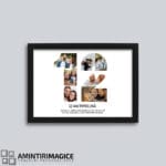 Tablou Personalizat cu 7 poze și text - Numărul 12 rama neagra