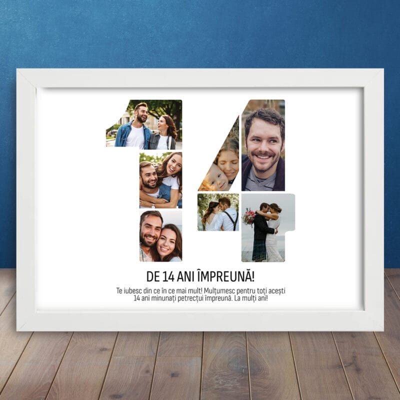 Tablou pentru aniversări personalizat cu 7 fotografii - Numărul 14