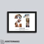Tablou personalizat Aniversări cu 7 poze - Numărul 21 rama neagra
