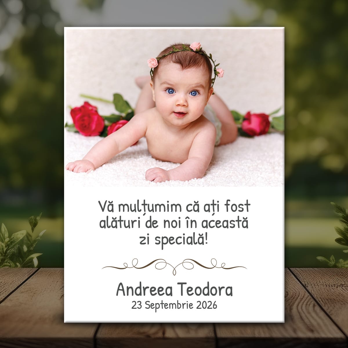 Botez MMB-21 Mockup Magnet Botez personalizat cu Poză și Mesaj - MMB-21