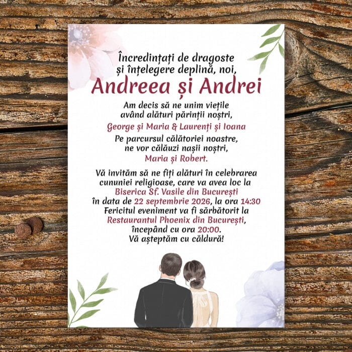 Invitație Nuntă Personalizată - IN-01