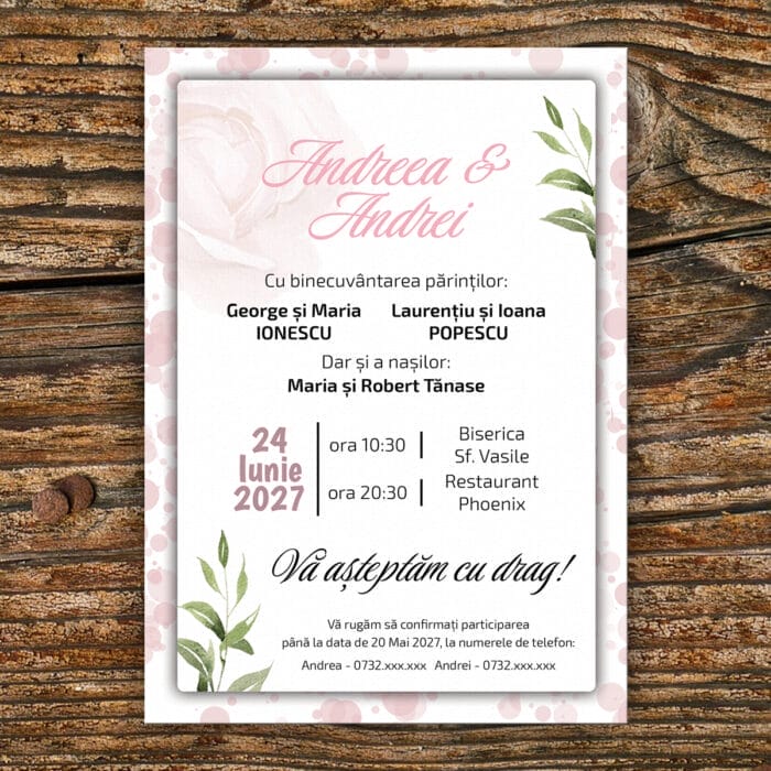 Invitație personalizată Nuntă - IN-05 - AmintiriMagice.ro