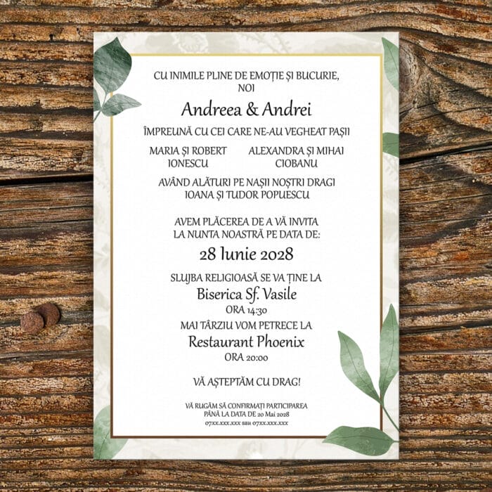 Invitație nuntă personalizată - IN-09 - Amintiri Magice
