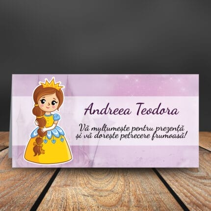 Plic bani botez pentru fetițe cu desen prințesă - PBBF-16 - AmintiriMagice.ro