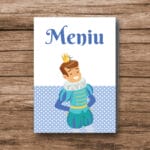 Meniu botez băieți printat cu tematică prinț - MBB-15 - amintirimagice.ro