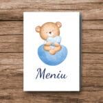 Meniuri pentru botez personalizate cu ursuleț - MBB-22 - amintirimagice.ro