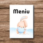Meniuri personalizate botez cu iepuraș - MBB-25 - amintirimagice.ro