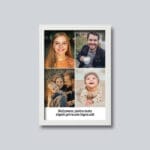 Tablou cu patru poze și mesaj personalizat - AMTPM-04 - cu ramă albă - amintirimagice.ro