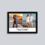 Tablou personalizat două poze și mesajul preferat - AMTPM-05 - ramă neagră - amintirimagice.ro