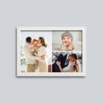 Tablou orizotal personalizat cu colaj de 3 poze - AMTPP-07 - cu ramă albă - amintirimagice.ro