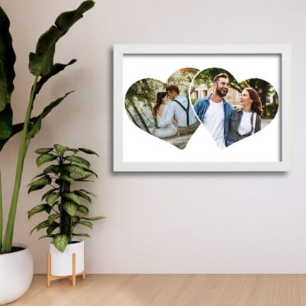 Tablou cu două poze în formă de inimă - AMTPP-10 - pe perete - amintirimagice.ro