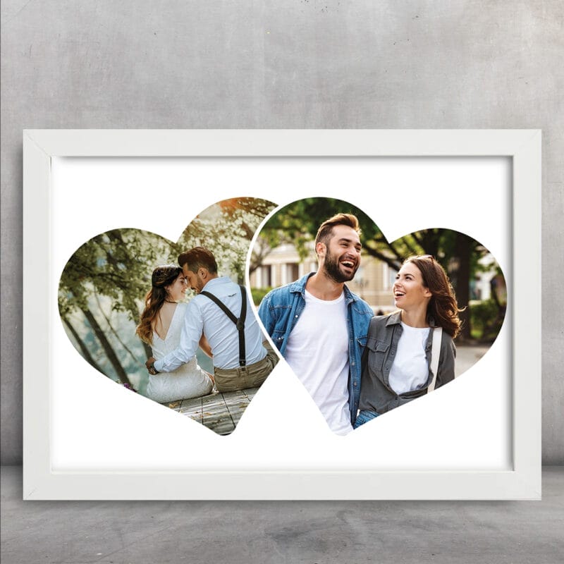 Tablou cu două poze în formă de inimă - AMTPP-10 - amintirimagice.ro